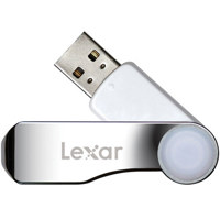 Lexar JumpDrive 360  2 GB Portable USB Data Storage Device in a Rotating Metal Jacket