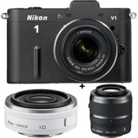 Nikon 1 V1 Mirrorless Digital Camera Lens Zoom Kit with Nikon 1 10 30mm VR Zoom Lens and Nikon 1 30 110mm VR Zoom Lens Black Nikon 1 10mm f28 Lens