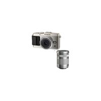 Olympus E P3 Pen Digital Camera Silver with M Zuiko 14 42mm II R f35 56 Silver Lens Olympus M Zuiko Digital ED 40 150mm f40 56 R Zoom Lens Silver