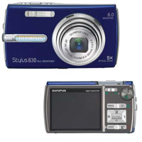 Olympus Stylus 830 Digital Camera, 8.0 Megapixel, 5x Optical, 5.6x Digital Zoom, 2.5" HyperCrystal LCD Display, Black