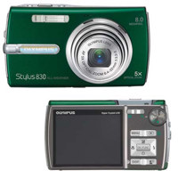 Olympus Stylus 830 Digital Camera, 8.0 Megapixel, 5x Optical, 5.6x Digital Zoom, 2.5" HyperCrystal LCD Display, Blue