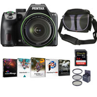 

Pentax K-70 DSLR with SMC DA 18-135mm f/3.5-5.6 ED AL CD WR Lens, Black Bundle with Corel PC Photo Editing Software, Bag, 64GB SD Card, Filter Kit