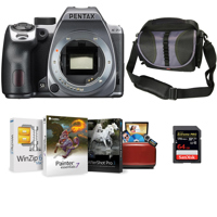 

Pentax K-70 DSLR Body, Silver Bundle with Corel Mac Photo Editing Software, Bag, 64GB SD Card