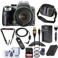 

Pentax K-70 DSLR with SMC DA 18-135mm f/3.5-5.6 CD WR Lens, Silver Bundle with Cable Switch, USB 2.0 A Male to Micro-B Cable, Bag, 64GB SD Card, Strap, Extra Battery, Filter Kit & Accessories