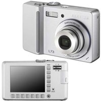 Samsung Digimax L73 Digital Point & Shoot Camera, 7.2 Megapixel, 3x Optical Zoom, 5x Digital Zoom, 2.5" LCD Screen, Black
