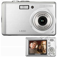 Samsung Digimax L830 Digital Point & Shoot Camera, 8.0 Megapixel, 3x Optical Zoom, 5x Digital Zoom, 2.5" LCD Screen, Black