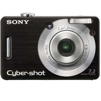 Sony Cybershot DSC-W55 Point & Shoot Compact Digital Camera, 7.2 Megapixel, Carl Zeiss Vario-Tessar Lens, 3x Optical, 2x Digital Zoom, 2.5" LCD Screen - Silver