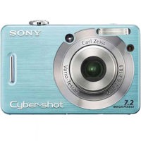 Sony Cybershot DSC-W55 Point & Shoot Compact Digital Camera, 7.2 Megapixel, Carl Zeiss Vario-Tessar Lens, 3x Optical, 2x Digital Zoom, 2.5" LCD Screen - Black