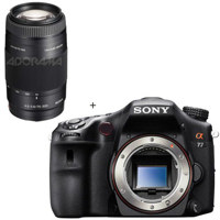 Sony a 77 DSLR Camera with Sony 75 300mm f45 56 a alpha Mount Digital SLR Telephoto Zoom Lens