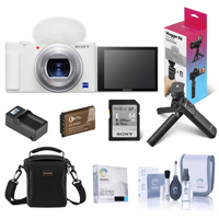 Sony ZV-1 Compact 4K HD Digital Camera, White Bundle with Sony Shooting Grip/Tripod, 64GB UHS-II SD Card, Shoulder Bag, Extra Battery, Smart Charger and Accessories
Sony ZV-1 Compact 4K HD Digital Camera, White Bundle with Sony Shooting Grip/Tripod, 64GB UHS-II SD Card, Shoulder Bag, Extra Battery, Smart Charger and Accessories