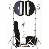 JTL DL 600 Versalight D Softbox Kit with Two Versalight D300 Strobes  Digital Remote Controller  Stands  Softboxes amp Cases