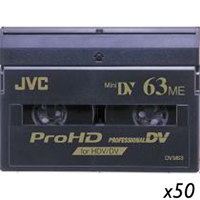 JVC 63 Minute Mini DV Pro HD Tape Cassette  Master Carton of 50 Tapes