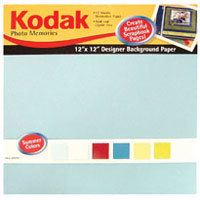 Kodak Photo Memories 12" x 12" Scrapbook Designer Paper Pack - Spring Solid Colors, 12 Sheets.