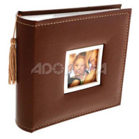 Kleer-Vu Photo / Memo Album, Tassel Leatherette Collection, Black, Holds 100 4" x 6" Photos, 1 Per Page.