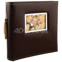 Kleer-Vu Photo / Memo Album, Tassel Leatherette Collection, Brown, Holds 200 4" x 6" Photos, 2 Per Page.