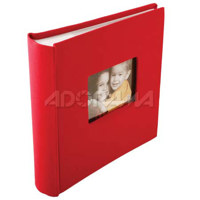 Kleer-Vu Photo / Memo Album with Window, Flower Fabric with Ribbon, Este Collection, Cover Color Green, Holds 256 4" x 6" Photos, 2 Per Page.