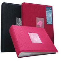 Kleer-Vu Photo / Memo Wedding Album with Window, Daisy Suede Window Collection, Ivory, Holds 300 4" x 6" Photos, 3 Per Page.
