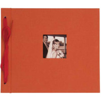 Kolo Newbury  Ribbon Tied Scrapbook Album  8.5&quot x 10&quot (Mango Cover - Soft White Pages)