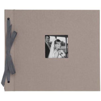 Kolo Newbury  Ribbon Tied Scrapbook Album  8.5&quot x 10&quot (Platinum Cover - Black Pages)