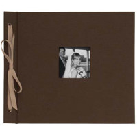 Kolo Newbury  Ribbon Tied Scrapbook Album  8.5&quot x 10&quot (Chocolate Cover - Soft White Pages)