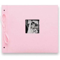Kolo Newbury  Ribbon Tied Scrapbook Album  8.5&quot x 10&quot (Pink Cover - Soft White Pages)