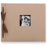 Kolo Newbury  Ribbon Tied Scrapbook Album  8.5&quot x 10&quot (Camel Cover - Soft White Pages)