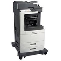 

Lexmark MX812dpe B&W Laser Multifunction Printer, Staple-Hole Punch, 70 ppm, 1200 Pages Standard - Print, Copy, Scan, Fax