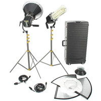 Lowel Scandles Two Light Fluorescent Tungsten Kit with Lamps Case