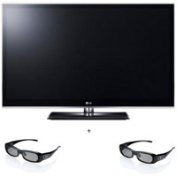 LG 55LV3700 55 inch Class LED LCD TV Full HD 1080p with Accessory Kit 2 HDMI Cables 1 RGB Cable 1 Audio Cable Plasma LCD Cleaning Kit Belkin 6 Outlet Surge Protector