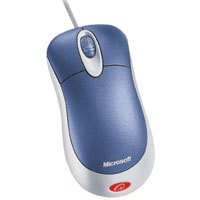 Microsoft Optical Mouse Blue  with PS 2 &amp USB Interface  for Mac &amp Windows.