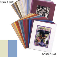 Milburn Double White Core 8" x 10" Mat for 5" x 7" Photos, Arctic White with Gold Foil Border and a Beveled White Accent around Window.