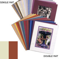 Milburn Double White Core 8" x 10" Mat for 5" x 7" Photos, Pompano White with Williamsburg Green Border and a Beveled White Accent around Window.