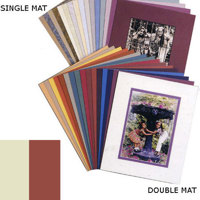 Milburn Double White Core 8" x 10" Mat for 5" x 7" Photos, Pompano White with Redwood Border and a Beveled White Accent around Window.