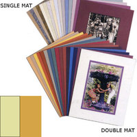 Milburn Double White Core 8" x 10" Mat for 5" x 7" Photos, Pompano White with Williamsburg Red Border and a Beveled White Accent around Window.