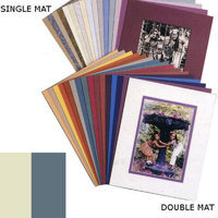 Milburn Double White Core 11" x 14" Mat for 8" x 10" Photos, Arctic White with Gold Foil Border and a Beveled White Accent around Window.