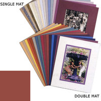 Milburn Single White Core 16x20&quot Mat for 11x14&quot Print - Williamsburg Red with a Beveled White Accent around Window.