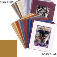 Milburn Single White Core 8x10" Mat for 5x7" Print - Auburn with a Beveled White Accent around Window.