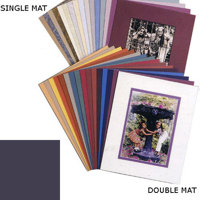 Milburn Single White Core 11x14" Mat for 8x10" Print - Williamsburg Blue with a Beveled White Accent around Window.