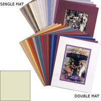 Milburn Single White Core 11x14" Mat for 8x10" Print - Royal Blue with a Beveled White Accent around Window.