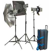 Interfit Photographic Stellar 300 Kit  with Three 300 Watt Monolight Flash Heads  Lightstands &amp Carry Case  900 Watt Total Output