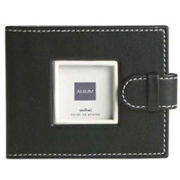 Swing Mini Piping Bound Photo Album, holds 24 2" x 3" Photos 1-up, Aqua.