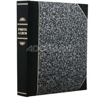 Pioneer Full Size Post Bound, Clear Pocket Photo Album with Memo Area, holds 300 4" x 6" Photos 3 Up, Solid Color Cover with Gold Trim, White.