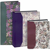 Pioneer Mini Max Herrington Series Bound Photo Album, Solid Dual Color Raised Stripe Fabric Cover with Leatherette Trim, Holds 100 4" x 6" Photos, 1 Per Page.