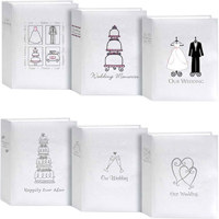 MBI Bound 4" x 6" Wedding Book with White Covers, Holds 200 Photos