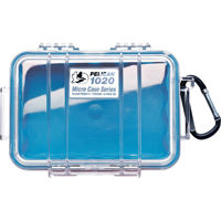 Pelican 1020 Watertight Hard Micro Case with Rubber Liner - Clear / Black