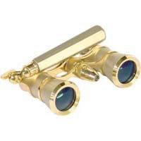 Adorama 3 x 25 Iolanta FL Opera Glass Binocular with Built-In Extendable Handle & Red Reading Light, 11.2 deg. Angle of View, Burgundy with Gold Trim