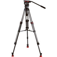Miller System Arrow 55 Fluid Head with Heavy Duty 2 Stage Carbon Fibre Tripod and SprinterHD Mid Spreader Supports Up to 55 lbs