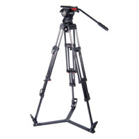 Sachtler System DV 12 SB Aluminum Tripod System with DV 12 SB Fluid Head  1 Stage Tripod  On ground Spreader and Hard Case  Supports 308 lbs