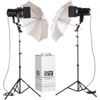 Smith Victor K61-U  2 600-Watt Q60SG Thrifty Quartz Light Umbrella Kit.