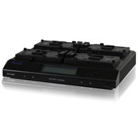 Switronix XC 4LAD Digital Four Position Simultaneous 3 Stud Battery Fast Charger with MV 50w Camera Power Supply 6 XLR Cable Multifunction LCD